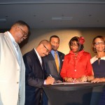 Publisher Bobby Henry, Sr. Westside-Gazzsette, Ft. Lauderdale, FL; Dr. John Rudley, president Texas Southern University, NNPA Chairman Clovis Campbell, Arizona Informant, Phoenix, AZ; Publisher Dorris Ellis Robinson, The Houston Sun and Publisher Jacequeline Hampton, Mississippi Link. Henry, Dorris Ellis Robinson and Hampton are members of the Historically Black Colleges and Universities NNPA Initiative committee with Henry and Dorris Ellis Robinson as co-chairs. 